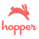 Hopper Logo – Coral – Vertical