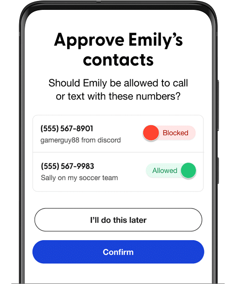 Approve contacts on bark phone