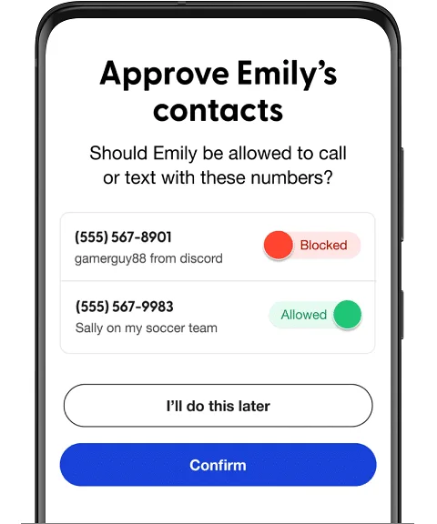 Approve contacts on bark phone
