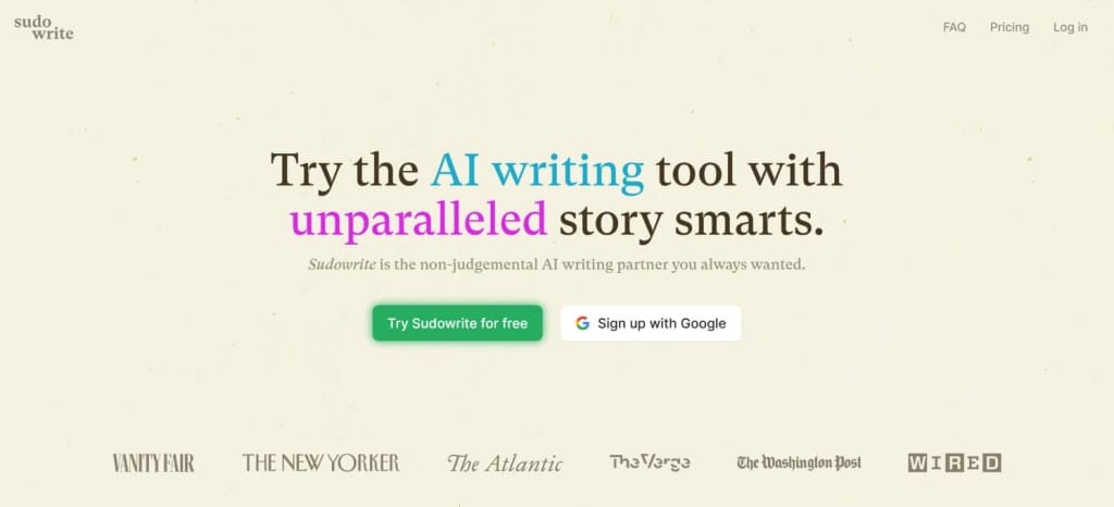 Sudowrite is the best novel writing AI content writer